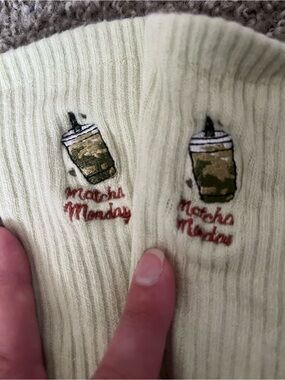 Matcha Monday Embroidered Crewneck - Light Green